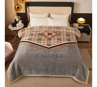 Fleece Plush Heavy Korean Mink Blanket Twin Size 180x220cm 3kg Silky Soft and Warm 2 Ply A&B Printed Raschel Bed Throw