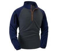Fleece Pullover Men | Half Zip Military Sweatshirt | Tactical Fleece Jackets Outdoor Combat Pullover Tops Polo Neck Long Sleeve Sweatshirts Windproof Sport Sweatshirts Fall Winter Warm Sweater