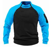 Fleece Pullover Mens Military, Military Outdoor Fleece Jacket Long Sleeve Polar Fleece Casual Jumper Sweaters Warm Tactical Combat Zipper Sweatshirts Army Windproof Pullover Sports Sweater Tops Blue
