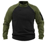 Fleece Pullover Mens Military, Military Outdoor Fleece Jacket Long Sleeve Polar Fleece Casual Jumper Sweaters Warm Tactical Combat Zipper Sweatshirts Army Windproof Pullover Sports Sweater Tops Green