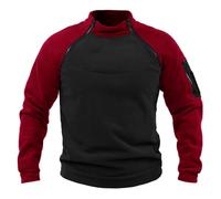 Fleece Pullover Men's Military Outdoor Fleece Jacket Warm Tactical Combat Fleece Pullover Tactical Jacket Fleece Jacket Winter Jumper Sports Jumper Tops Army Windproof Pullover Red M