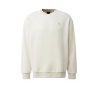 Fleece Pullover Sweatshirt with Embroidered Logo QS Blanc XL
