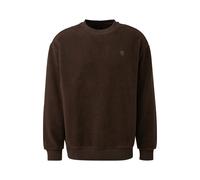 Fleece Pullover Sweatshirt with Embroidered Logo QS Marron 2XL