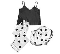 Fleece Pyjama Bottoms Women Womens Loungewear Women Print Sleepwear Sexy Up Three Sleeveless Shorts Set Sexy Underwear Sleepwear Suit Pajamas Red Pyjamas Womens Ladies Flannelette Pyjamas (White, S)