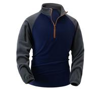 Fleece Quarter Zip Pullover Men Mens Sweat Shirts No Hood Athletic Mock Turtle Neck Sweatshirts with Zipper Pockets 2025 Grey