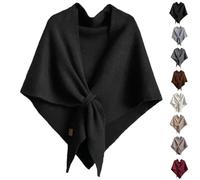 Fleece Shawl Wraps for Women, Elegant Solid Color Pashmina Fleece Poncho, Ladies Subsequenti Sweater Scarf Autumn Embrace Wwith Loop for All Seasons