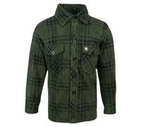 JACK PYKE Polar Fleece Long Sleeve Shirt Green Check L