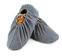 Fleece Shoe Covers - Dust Proof Protective Covers For Home, Laboratory & Computer Rooms | Elastic Barrels Non-slip Wear Resistant Washable For Indoor Use, Adult Sizes 38-43, Grey/Bl, Gray,