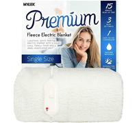 (Fleece, Single) Mylek Heated Electric Blanket Machine Washable