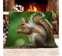 Fleece Sofa Bed Blankets 100x130 cm Close-Up Of An Animal Squirrel Soft Warm Winter Blanket Lightweight Cozy Green Room Home Decor Christmas Decorations Gifts Throw Blanket for Women Birthday Gifts
