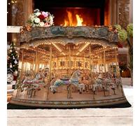 Fleece Sofa Bed Blankets 150x200 cm Romantic Carousel Soft Warm Winter Blanket Lightweight Cozy Orange Color Room Home Decor Christmas Decorations Gifts Throw Blanket for Women Birthday Gifts