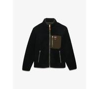 Vintage Retro Full Zip Fleece Jacket Black/Olive L