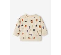 Fleece Sweatshirt for Babies beige light all over printed
