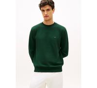 Fleece Sweatshirt with Embroidered Flag Dark Green