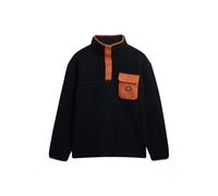 Fleece sweatshirt with snap collar Superdry Fuji Bleu S