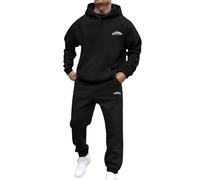 Fleece Sweatshirts Sets Sweatpants Joggers Letter Print Sweatshirt Unisex Jogging Tracksuit Cotton Blend Sweatsuit Plain Activewear Set For Sports Training