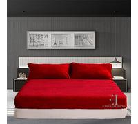 Fleece Teddy Pillow Case Cover Pair 50cm x 75cm Approximately Warm and Cosy Red Pillow Case Pair Only