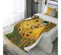 Fleece Throw Blanket 3d Klimt oil painting Print Soft Double Layer Plush Blanket Bedding for Sofa Bed Couch, Print 100% Microfiber Winter Warm Single Double King Blankets,sunflowerBlanket, Baby(30"x