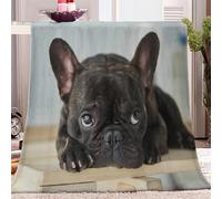 Fleece Throw Blanket 59x78 inch, 3D Printed Animal French Bulldog Pattern Blanket Soft Warm Flannel All Seasons, Blanket Washable for Bed Sofa Couch and Birthday Present