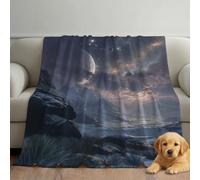 Fleece Throw Blanket 80" x 94", Cozy Versatile Blankets Mist Grey, Theme Space Galaxy Snowy Mountain Dreamy Soft and Plush Throw, Perfect Choice For Bed Couch, Sleepovers & Camping Party