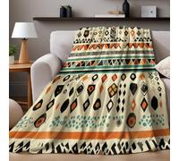 Fleece Throw Blanket Abstract rhombus and swirling patterns Flannel Blanket All Season Soft Microfiber Blanket for Home Couch Bed Chair Travel 200 x 220 cm