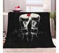 Fleece Throw Blanket Boxing Gloves Black 150x200 cm Sherpa Fleece Blanket, Soft Fluffy Warm Sofa Throw and Bed Blankets, 3D Print Versatile Blanket, Fit All Season
