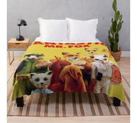 Fleece Throw Blanket fantastic mr fox family yellow for Sofa Couch Kids 60 x 50 Inches