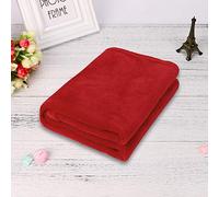 Fleece Throw Blanket for Couch and Bed, Soft Cozy Jacquard Flannel Blankets, Lightweight Fuzzy Plush Warm Throws Blue Throw for All Seasons (Red)