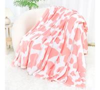 Fleece Throw Blanket for Couch Bed, Pink Gifts for Mom Mother's Day Birthday Valentines, Ultra Soft Plush Pink Blankets for Women, Cute Cozy Western Home Room Decor All Seasons 50" x 60"