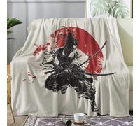 Fleece Throw Blanket for Couch,Fluffy Bed Throw Japanese Samurai Warrior Bushido Oriental Decorative and Ultra Soft Adults Bedspread M