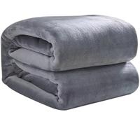 Fleece Throw Blanket for Couch Sofa Bed - Soft and Warm Quilt Lightweight Fuzzy Comfy Textured Flannel Blanket for Livingroom Lounger Travel Camping Road Trip Plush Comforter (180X200cm,Grey)