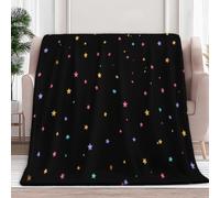 Fleece Throw Blanket for Couch, Sofa Cartoon Colorful Stars 220x240 cm Super Soft and Warm Blanket, Men Women Throw All Season Use, Cozy, Plush, Lightweight