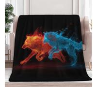 Fleece Throw Blanket for Couch, Sofa Fantasy Animal Wolf 130x150 cm Super Soft and Warm Blanket, Men Women Throw All Season Use, Cozy, Plush, Lightweight