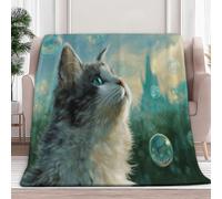 Fleece Throw Blanket for Couch, Sofa Fantasy Animals Cats 150x200 cm Super Soft and Warm Blanket, Men Women Throw All Season Use, Cozy, Plush, Lightweight