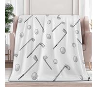 Fleece Throw Blanket for Couch, Sofa Line Drawing Golf Ball 180x220 cm Super Soft and Warm Blanket, Men Women Throw All Season Use, Cozy, Plush, Lightweight