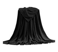 Fleece Throw Blanket for Couch Sofa or Bed Throw Size, Soft Fuzzy Plush, Luxury Flannel Lap Blanket, Super Cozy and Comfy for All Seasons,0- Black,100x140cm