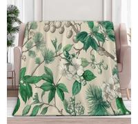 Fleece Throw Blanket for Couch, Sofa Plants Hand-Drawn Leaves 220x240 cm Super Soft and Warm Blanket, Men Women Throw All Season Use, Cozy, Plush, Lightweight