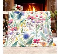 Fleece Throw Blanket for Couch, Watercolor Plants Florals Fluffy Blankets, Soft Warm Microfiber Bedding Colorful Sherpa Blanket, for Bed Couch Small Single 100x130cm