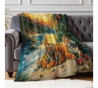 Fleece Throw Blanket for Kids Jungle Tiger Flannel Blanket for Children Teens Bed Soft Microfiber Blanket Dachshund 130 x 150 cm
