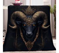 Fleece Throw Blanket, Kids Adults Microfiber Soft Black Warm Fluffy Lightweight Gothic goat head insignia Printed Flannel Blankets Bed Sofa Blanket 39 x 55 inch