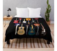 Fleece Throw Blanket Musician Different Types Of Guitar for Sofa Couch Kids 60 x 50 Inches