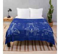 Fleece Throw Blanket NASA Space Shuttle (Blueprint) for Sofa Couch Kids 60 x 50 Inches