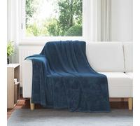 Fleece Throw Blanket Navy Blue 150x200cm Lightweight Plush Home Decor Cozy Lux