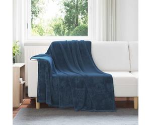 Fleece Throw Blanket Navy Blue 150x200cm Lightweight Plush Home Decor Cozy Lux