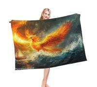 Fleece Throw Blanket Phoenix Bird The Brave Voyage, Sailing Through The Hurricane Versatile Flannel Fleece Blanket Fluffy Blankets Cover For Settee Living Room Travel L