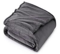 Fleece Throw Blanket Twin Size Fuzzy Lightweight Warm Soft Plush Blanket for Couch, Bed, Chair | Cozy Microfiber Reversible 50x60 Sherpa Throw Blanket for Kids, Adults, Pets (Charcoal Grey)