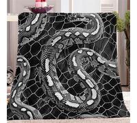 Fleece Throw Blankets for Couch Sofa or Bed Baby Size, Soft Fuzzy Abstract Striped Print Snake Flannel Blanket, Sherpa Throw Comfy for All Seasons, Decorative Bedding Gift Lightweight Blanket
