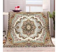 Fleece Throw Blankets for Couch Sofa or Bed Super King Size, Super Soft Fuzzy Vintage Boho Mandala Flannel Blanket, Sherpa Throw Comfy for Winter Spring, Color Decorative Bedding Gift Blanket