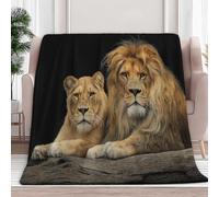 Fleece Throws Blanket Animal Brown Lion 130x150 cm 3D Printed Throws for Sofa Bed Lightweight Fluffy, Super Soft Warm Blanket for All Seasons, Kids Audlts Home Decor Gifts