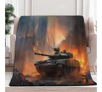 Fleece Throws Blanket Urban Warfare Tanks 100x130 cm 3D Printed Throws for Sofa Bed Lightweight Fluffy, Super Soft Warm Blanket for All Seasons, Kids Audlts Home Decor Gifts